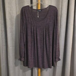Heathered Purple Long Sleeve Top